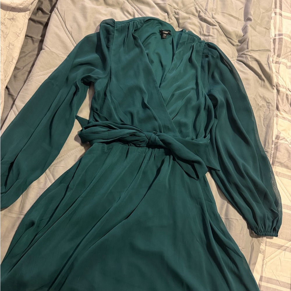 Express Teal Long Sleeve Dress